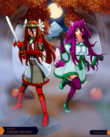 Face the Night Auburn's Halloween costumes for 2025! It's a knight and werefox!
